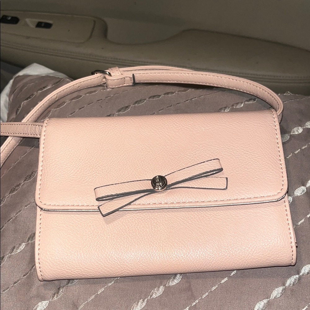 Nine West Light Pink crossbody with Bow Detail